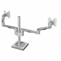 Hold Dual Monitor Arm 28 - 2×14 kg, grommet mounting, silver